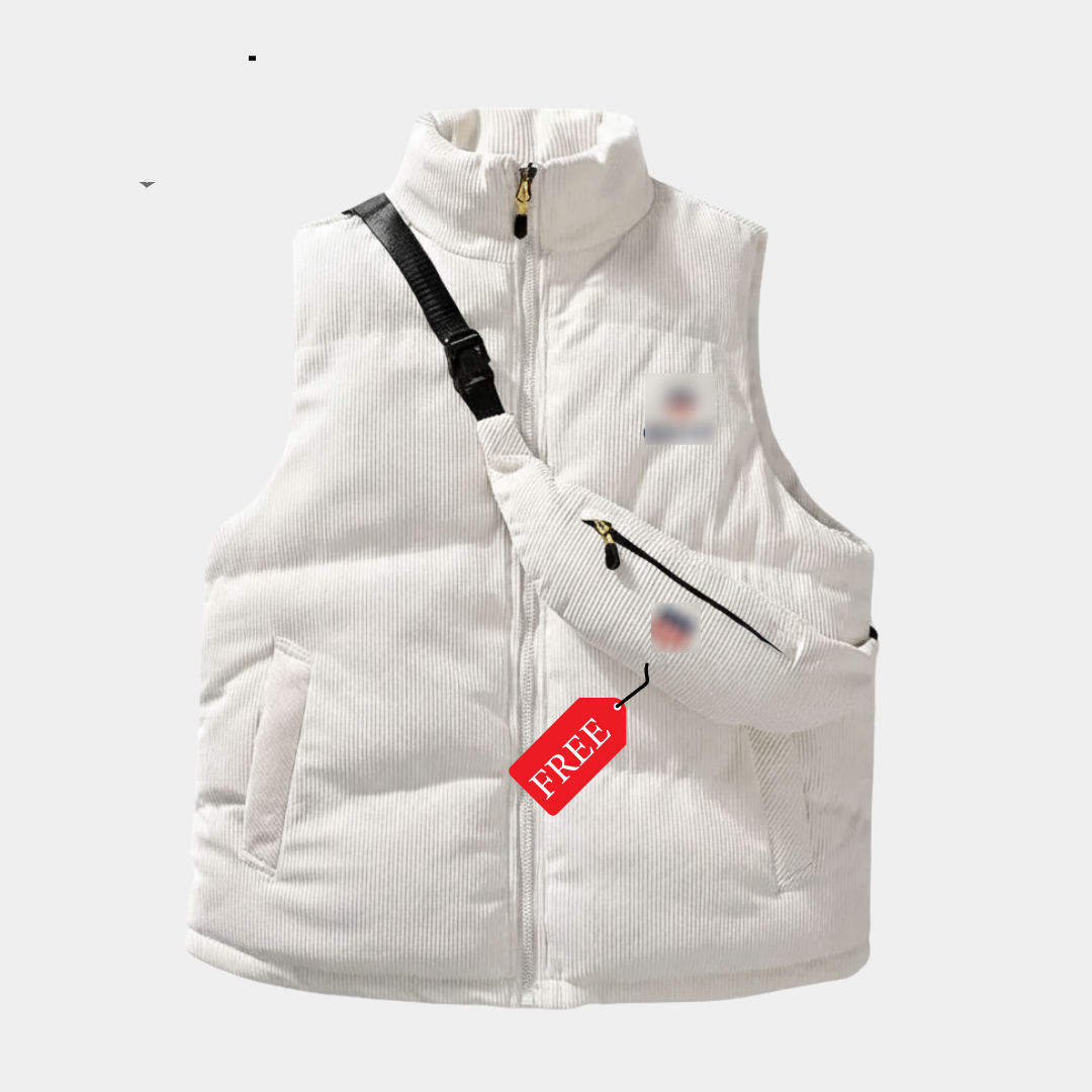 Corduroy Puffer Vest + Free Bag
