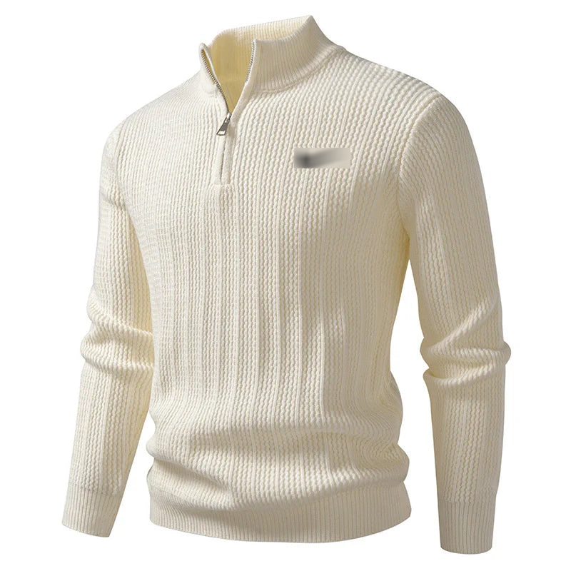 Textured Half Zip Sweater