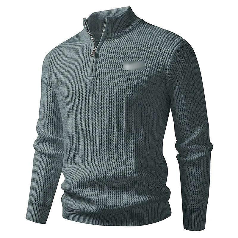 Textured Half Zip Sweater