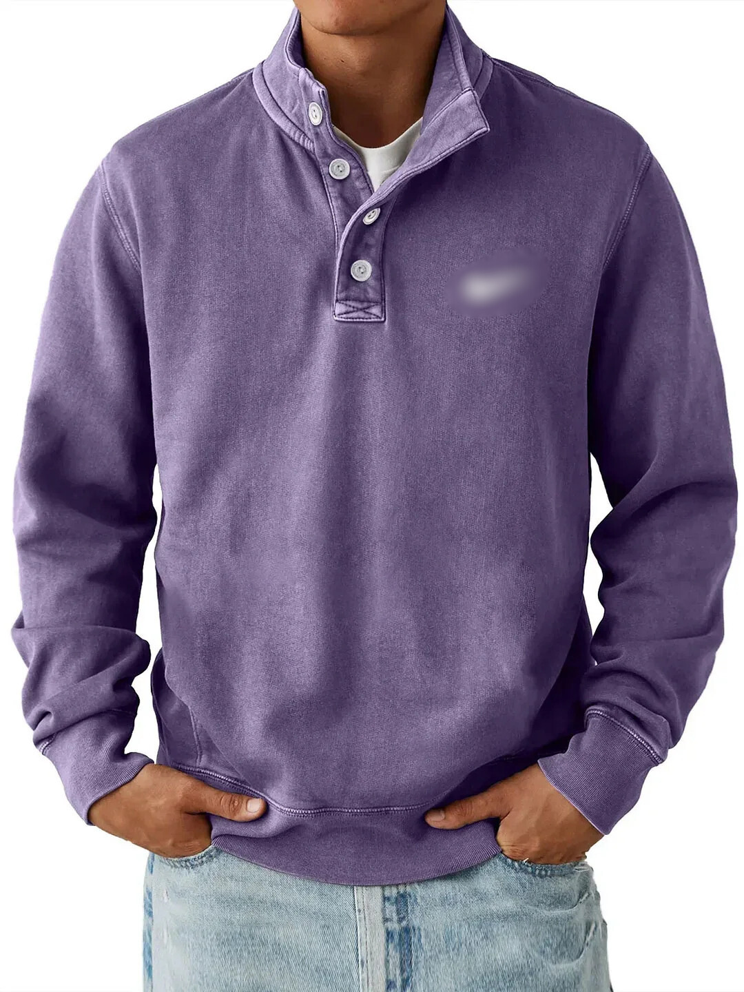 Classic Button Collar Sweatshirt