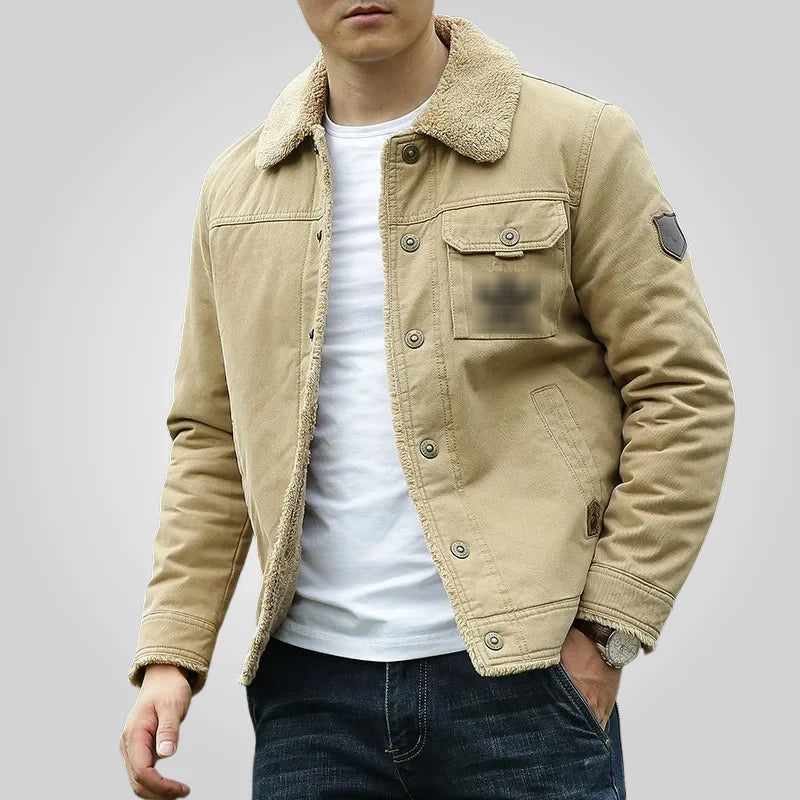 Sherpa-Lined Denim Jacket