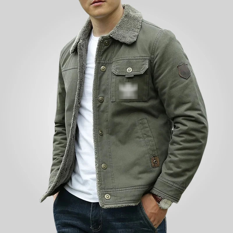 Sherpa-Lined Denim Jacket
