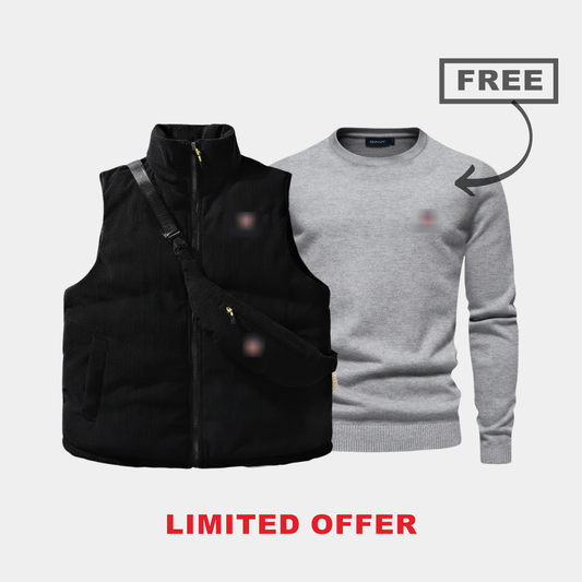 Corduroy Puffer Vest + FREE Knit Sweater (Limited Offer)