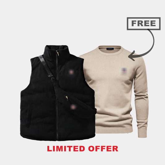 Corduroy Puffer Vest + FREE Knit Sweater (Limited Offer)