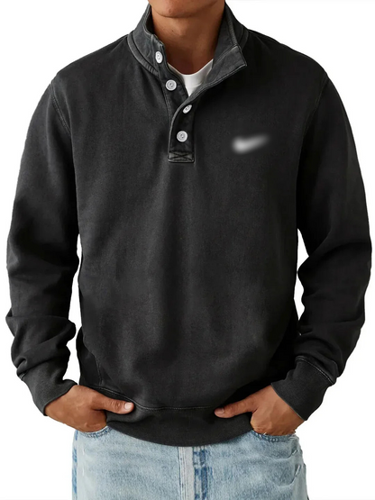 Classic Button Collar Sweatshirt