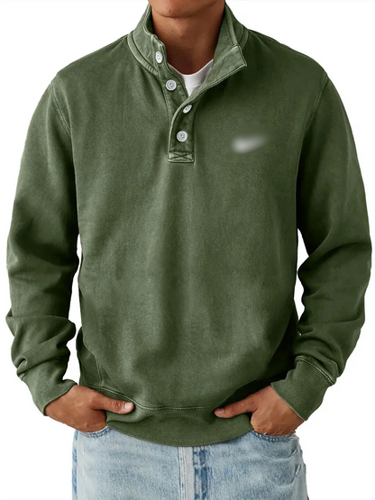 Classic Button Collar Sweatshirt