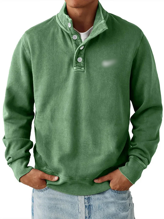 Classic Button Collar Sweatshirt