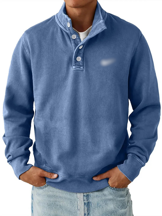 Classic Button Collar Sweatshirt