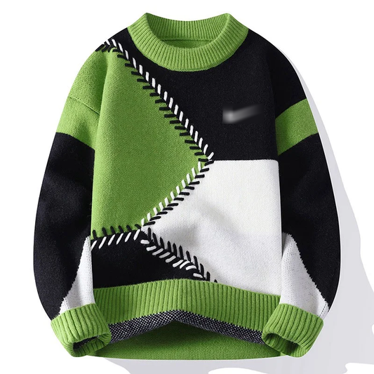 Patchwork Knit Sweater