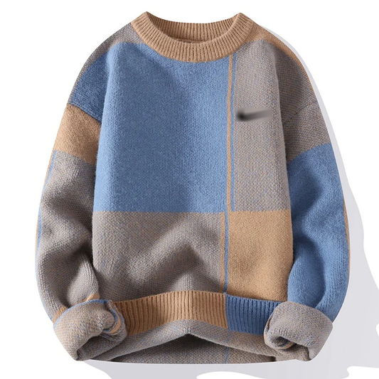 Color Block Unisex Knit Sweater