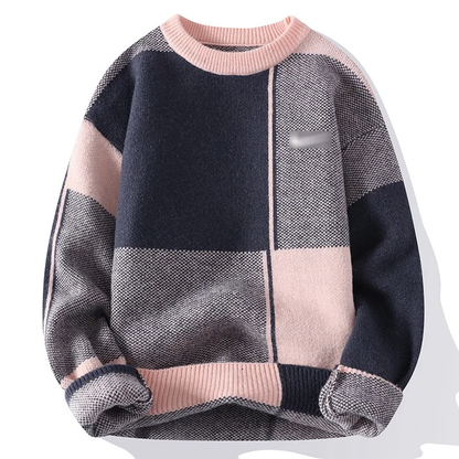 Color Block Unisex Knit Sweater