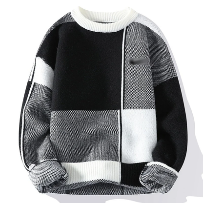 Color Block Unisex Knit Sweater