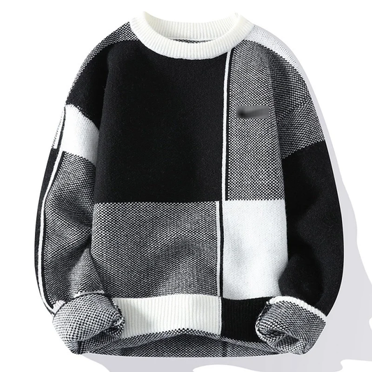 Color Block Unisex Knit Sweater
